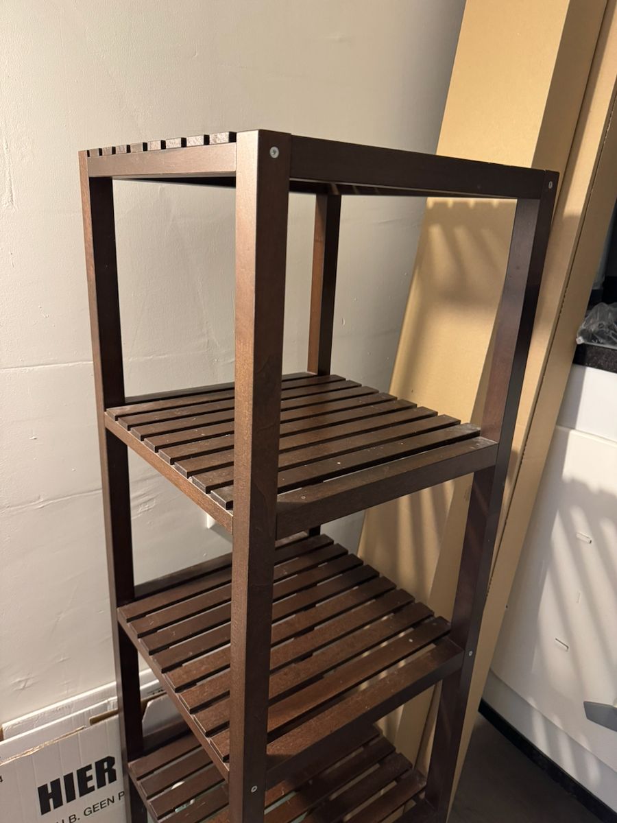 Bruine houten stellingkast – foto 1